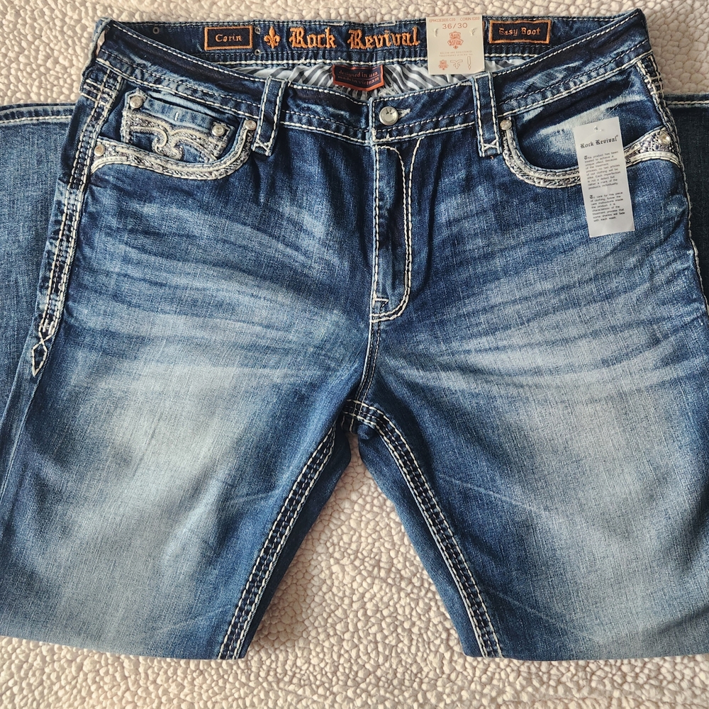Rock Revival Corin Easy Boot Jeans size 36/30 NWT